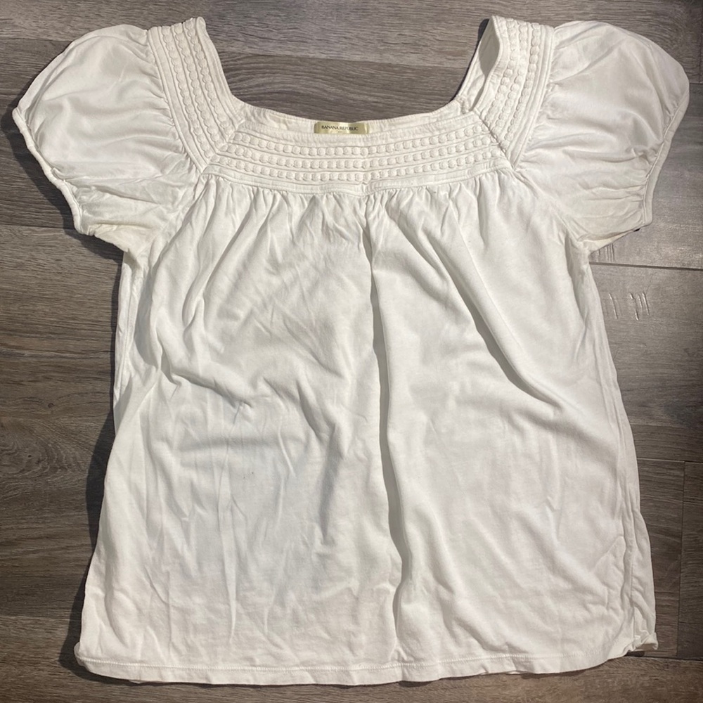 Banana Republic White Cotton Top